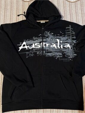 Boss Kangaroo Australia Graphic Zip-Up Hoodie - Black & Gray